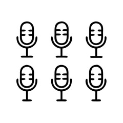 Microphone icon set vector