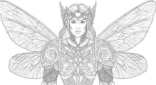 Fairy creature pencil sketch illustration