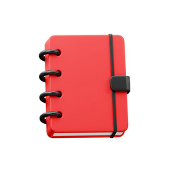 Red spiral notebook with black binding graphic illustration element PNG image