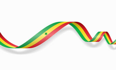 Senegalese flag wavy abstract background layout. Vector illustration.