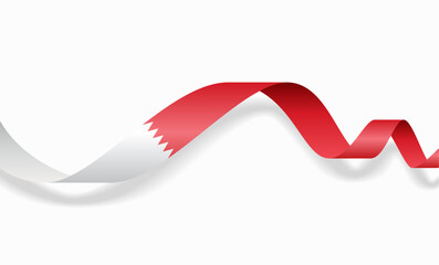 Bahraini flag wavy abstract background layout. Vector illustration.