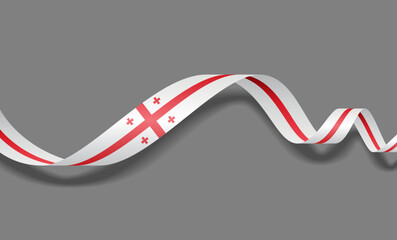 Naklejka na ściany i meble Georgian flag wavy abstract background layout. Vector illustration.