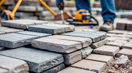 Hands Laying Stones — A Sign of Work, Order, and Care for the Urban Space