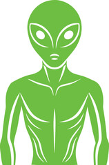 green alien with a head