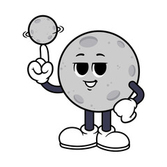 Vector Moon Spinning Moon on Finger