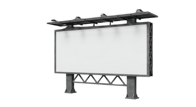 Blank billboard ready for your message isolated PNG with Transparent Background