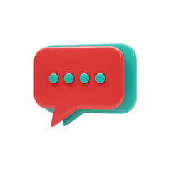 Vibrant layered 3D chat bubble icons red design with dot