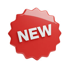 Vibrant red glossy wavy label with raised white features image