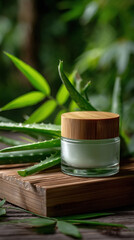 cosmetic bottle with aloe Vera