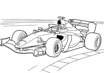 Obraz premium race car coloring book