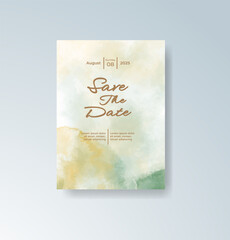 Wedding invitation with abstract watercolor background