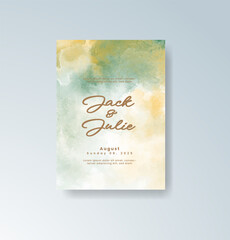 Wedding invitation with abstract watercolor background