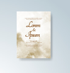 Wedding invitation with abstract watercolor background