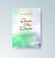 Wedding invitation with abstract watercolor background