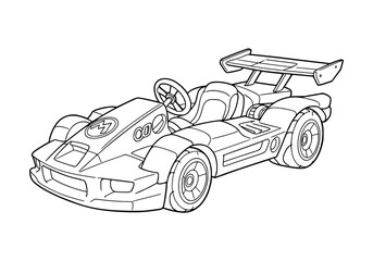 Obraz premium mini cart car coloring pages for kids