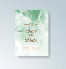 Wedding invitation with abstract watercolor background