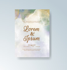 Wedding invitation with abstract watercolor background