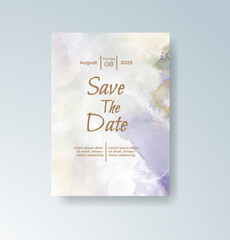 Wedding invitation with abstract watercolor background