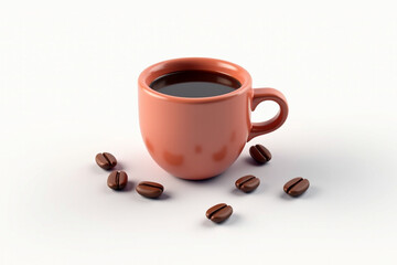 Fototapeta premium coffee cups and beans icons