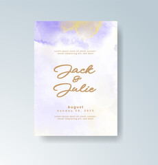 Wedding invitation with abstract watercolor background