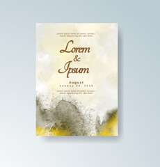 Wedding invitation with abstract watercolor background