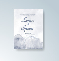 Wedding invitation with abstract watercolor background