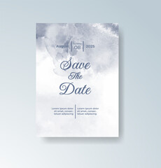 Wedding invitation with abstract watercolor background