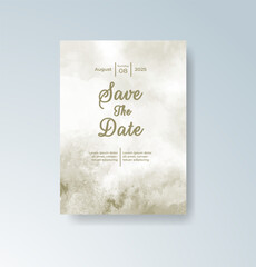 Wedding invitation with abstract watercolor background