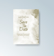 Wedding invitation with abstract watercolor background