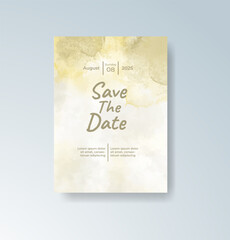 Wedding invitation with abstract watercolor background
