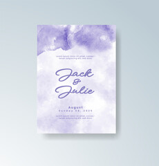 Wedding invitation with abstract watercolor background