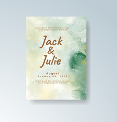 Wedding invitation with abstract watercolor background