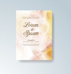 Wedding invitation with abstract watercolor background