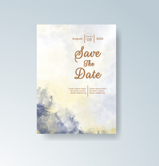 Wedding invitation with abstract watercolor background