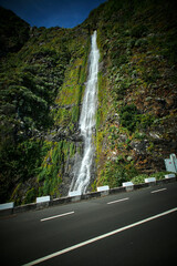 waterfall in the mountains