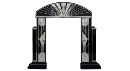 Art Deco style archway doorway isolated PNG with Transparent Background
