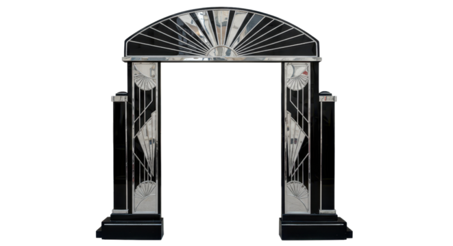 Art Deco style archway doorway isolated PNG with Transparent Background - Powered by Adobe