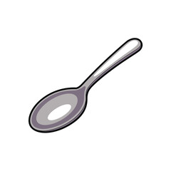 Single Silver Spoon Illustration for Menu Design