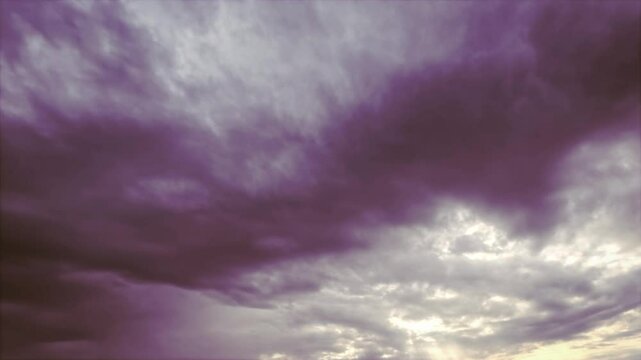 timelapse clip of heavy leaden snow or rain clouds