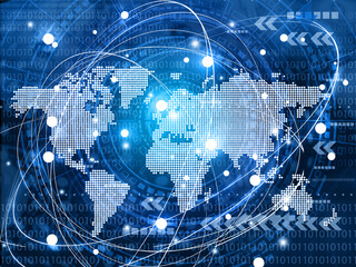 Global communication network, business connection. 3d illustration