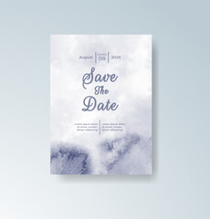 Wedding invitation with abstract watercolor background