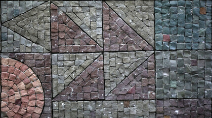 Multicolored small square tiles abstract pattern background