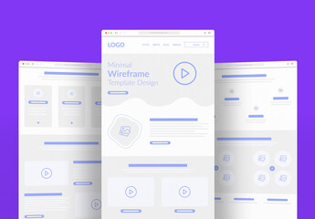 Minimal Website Wireframe Template UXUI Design Layout