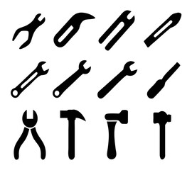 Tools icons set. Instruments signs collection. Vector