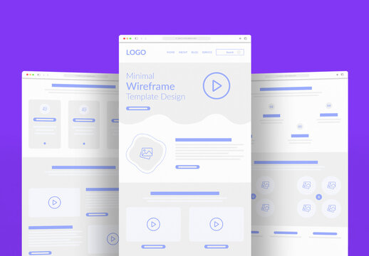 Minimal Website Wireframe Template UXUI Design Layout