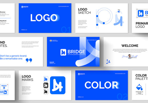 Modern And Clean Brand Guideline Presentation Template Design