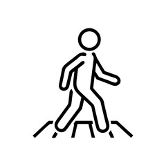 Obraz premium Person walking on crosswalk. Simple pedestrian crossing icon design. Pedestrian crossing illustration suitable for infographic, app design, or website.