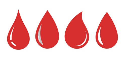 Blood drop set. Vector illustration
