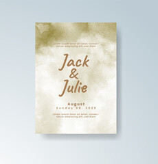 Wedding invitation with abstract watercolor background