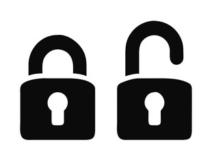 Padlock simple icons set. Vector